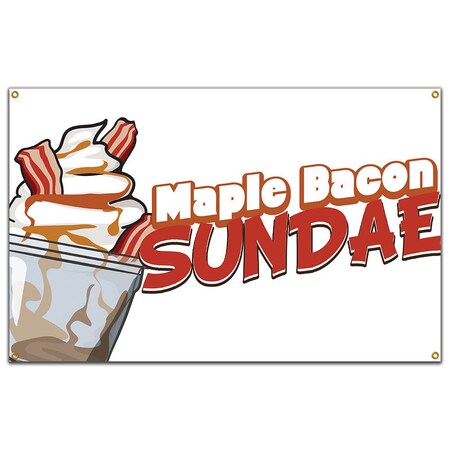 Signmission Maple Bacon Sundae Banner Concession Stand Food Truck Single Sided B-72 Maple Bacon Sundae19